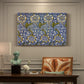 Canvas art print featuring a repeating pattern of birds and plants intertwined in dense decorative layout, presented within a refined interior setting