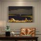 Canvas art print featuring dark storm clouds gathering over landscape horizon, presented within a refined interior setting