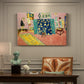 Canvas art print featuring a studio interior filled with objects in pink tones, presented within a refined interior setting