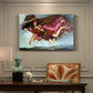 Canvas art print featuring two intertwined female figures floating through dark sky representing night and sleep, presented within a refined interior setting