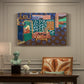 Canvas art print featuring a colorful interior with table, aubergines, and richly patterned surfaces, presented within a refined interior setting