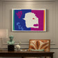 Canvas art print featuring an abstract cut-out suggesting a wolf, presented within a refined interior setting