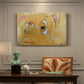 Canvas art print featuring a geometric dog composed of angular shapes with stars, presented within a refined interior setting