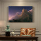 Canvas art print featuring a mythological figure chained within vast mountainous landscape, presented within a refined interior setting