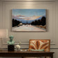Canvas art print featuring the Eiffel Tower rising above landscape with trees and open sky, presented within a refined interior setting