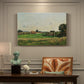Canvas art print featuring an estate building surrounded by trees and open pastoral landscape, presented within a refined interior setting