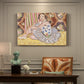 Canvas art print featuring a dancer figure posed in a decorative interior, presented within a refined interior setting