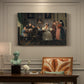 Canvas art print featuring a family group posed indoors around table with multiple figures, presented within a refined interior setting