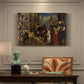 Canvas art print featuring a crowded religious scene with central figure presented before gathered crowd, presented within a refined interior setting