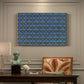 Canvas art print featuring a tightly packed repeating pattern of small flowers and leaves forming dense surface, presented within a refined interior setting