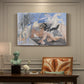 Canvas art print featuring a mythological minotaur in surreal sketch composition, presented within a refined interior setting