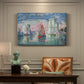 Canvas art print featuring a harbor opening with boats and structures, presented within a refined interior setting