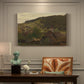 Canvas art print featuring an elevated landscape view overlooking valley and distant hills, presented within a refined interior setting