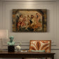 Canvas art print featuring a seated figure playing harp with attendants, presented within a refined interior setting
