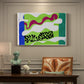 Canvas art print featuring an abstract composition suggesting water and aquatic forms, presented within a refined interior setting