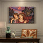 Canvas art print featuring two female figures gazing outward with vivid sky behind them, presented within a refined interior setting