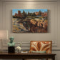 Canvas art print featuring historic Roman ruins and buildings set within warm landscape, presented within a refined interior setting