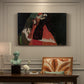 Canvas art print featuring two figures embracing intimately in stylized expressionist composition, presented within a refined interior setting