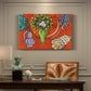 Canvas art print featuring magnolia flowers arranged in a vase within a patterned still life, presented within a refined interior setting