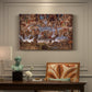 Canvas art print featuring a dense composition of human figures in dramatic judgment scene, presented within a refined interior setting