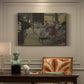 Canvas art print featuring ballerinas practicing in studio with instructor observing nearby, presented within a refined interior setting