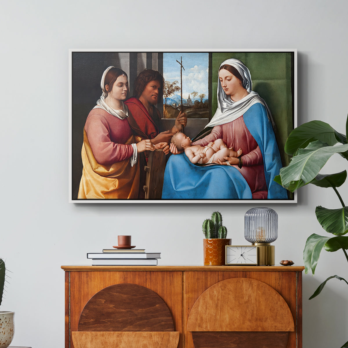 Sacred Conversation, c. 1505 - Floater Framed Canvas Print