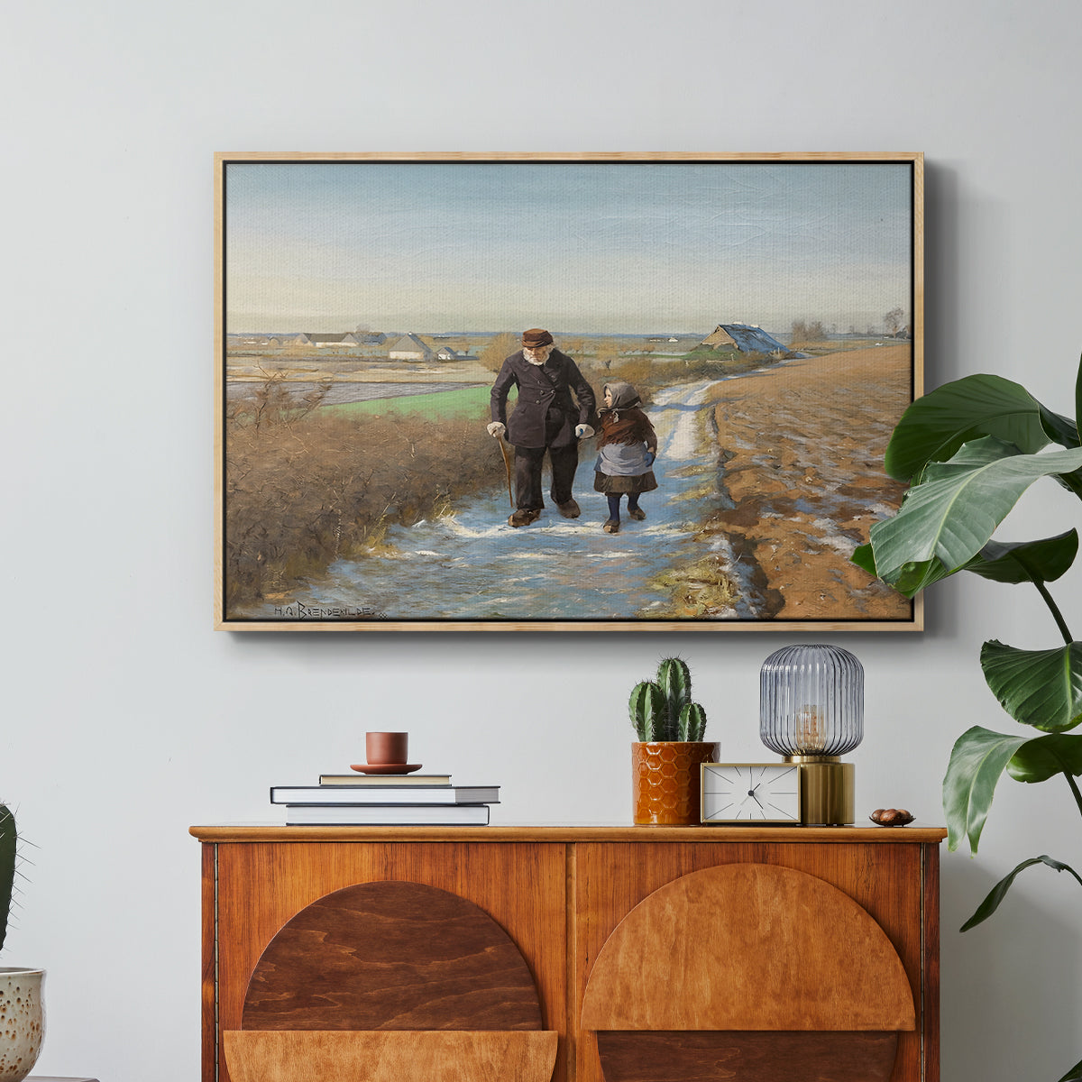 The Old Man and the Child, 1888 - Floater Framed Canvas Print