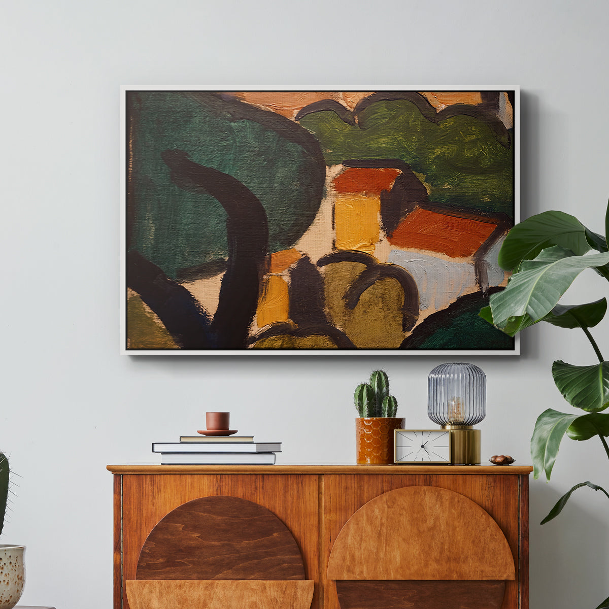 Landscape with Trees and Houses, c. 1905 - Floater Framed Canvas Print