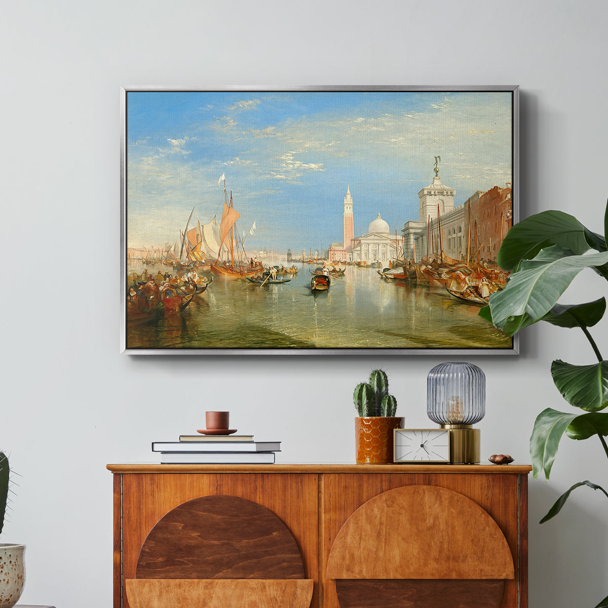 Venice: The Dogana and San Giorgio Maggiore, 1834 - Floater Framed Canvas Print