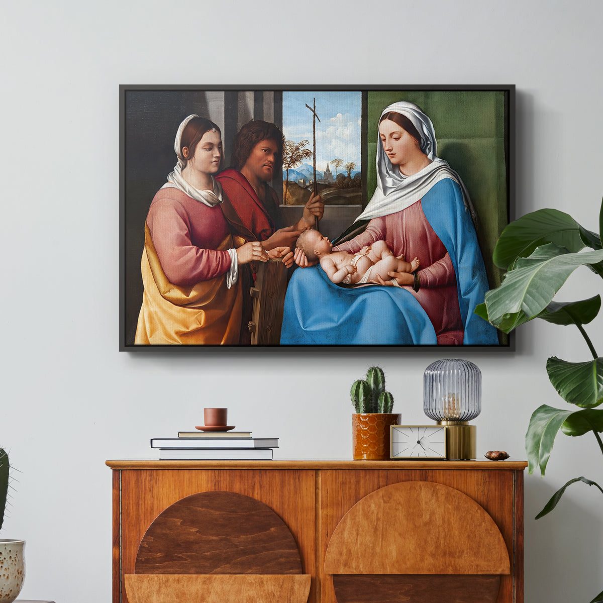 Sacred Conversation, c. 1505 - Floater Framed Canvas Print