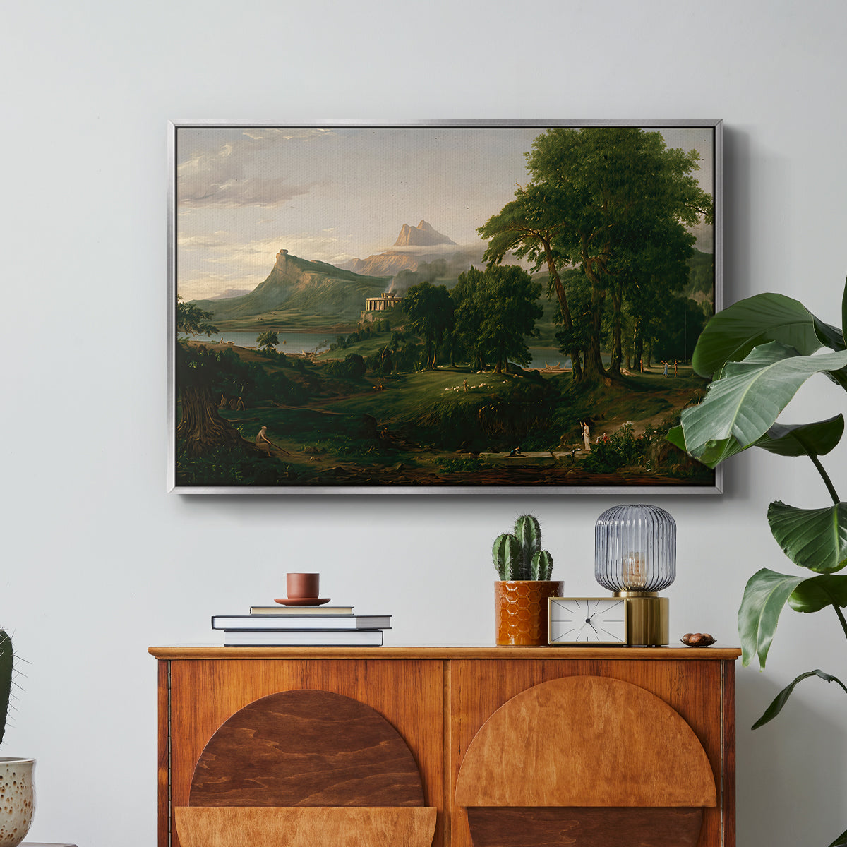 The Course of Empire: The Arcadian or Pastoral State, 1834 - Floater Framed Canvas Print