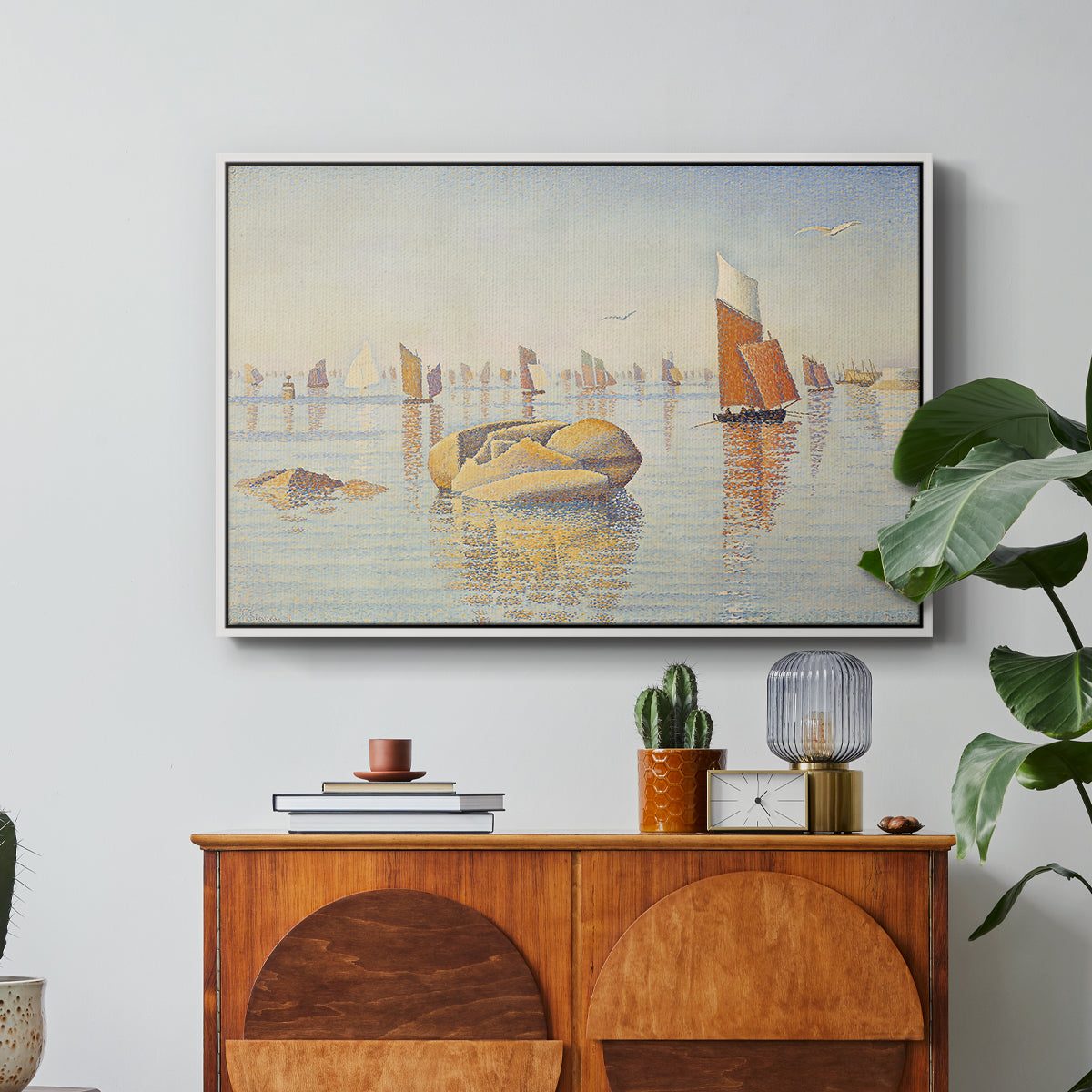 Concarneau, Quiet Morning, Opus 219, 1891 - Floater Framed Canvas Print
