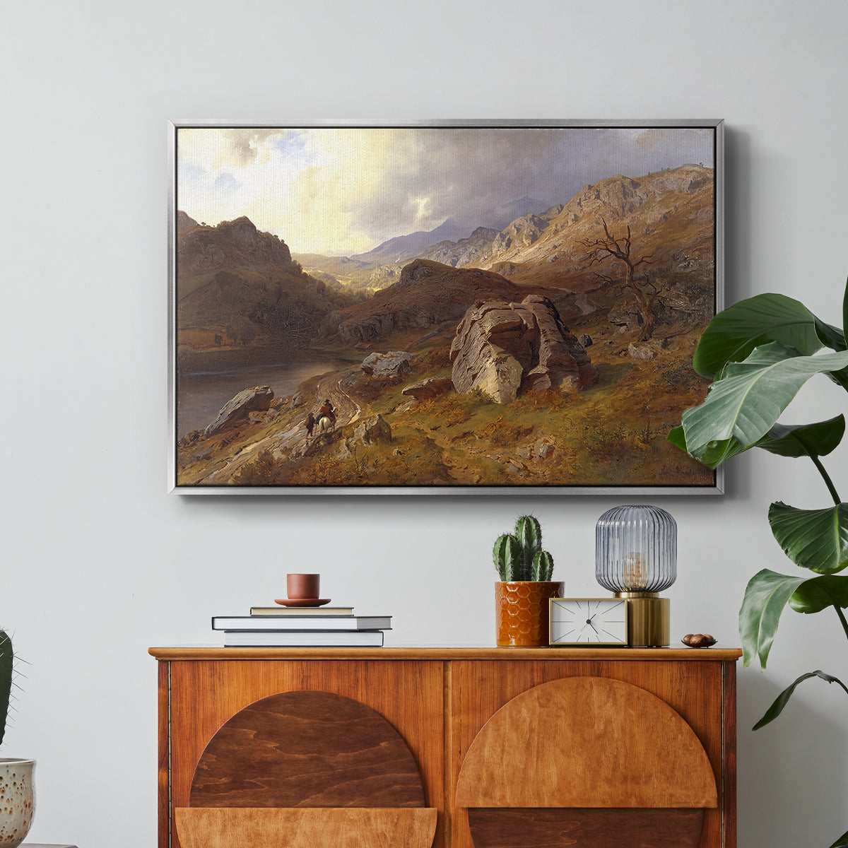 Lledr Valley in Wales, 1864 - Floater Framed Canvas Print