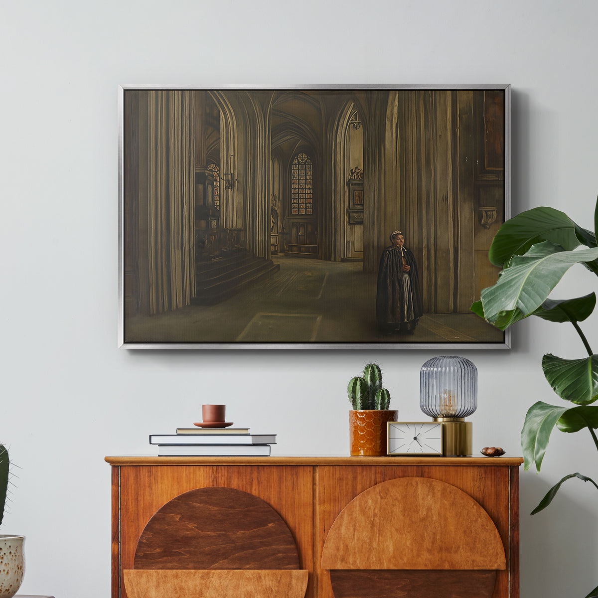 Interior of a Church, 1871 - Floater Framed Canvas Print