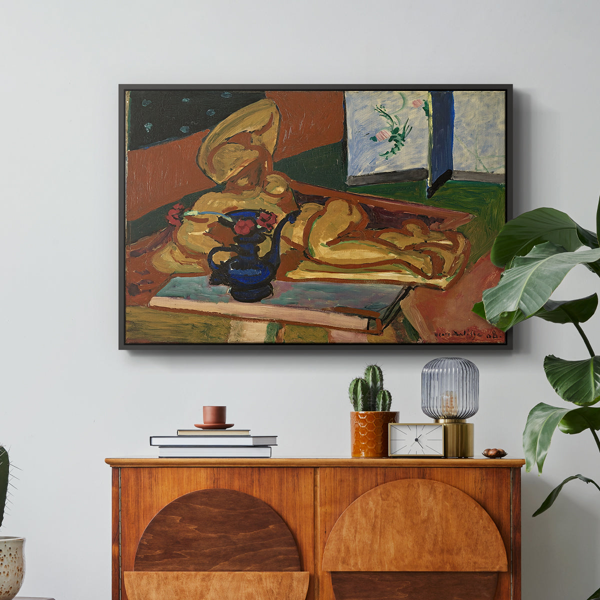 Sculpture and Persian Vase (The Bronze Figure), 1908 - Floater Framed Canvas Print