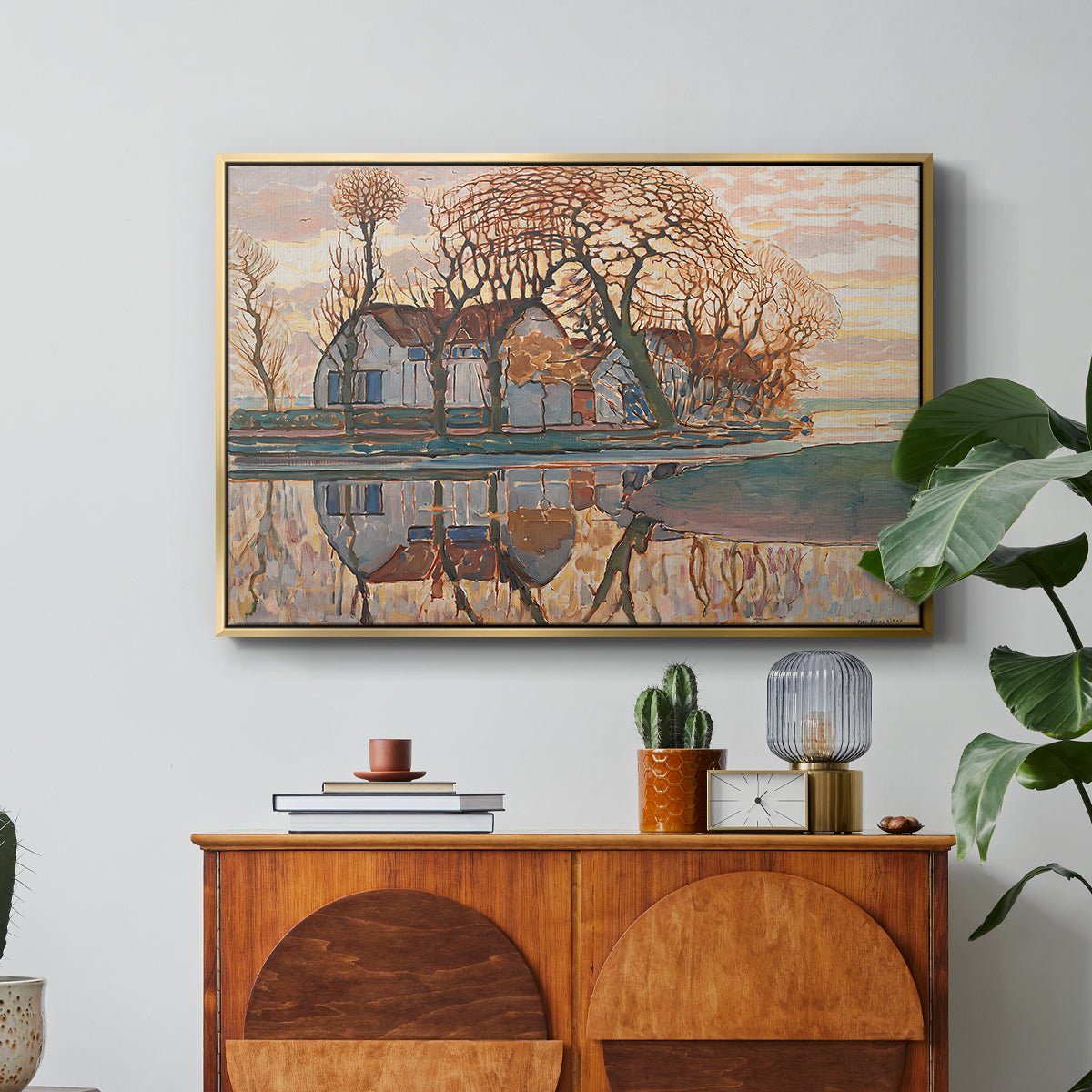 Farm near Duivendrecht, c. 1916 - Floater Framed Canvas Print