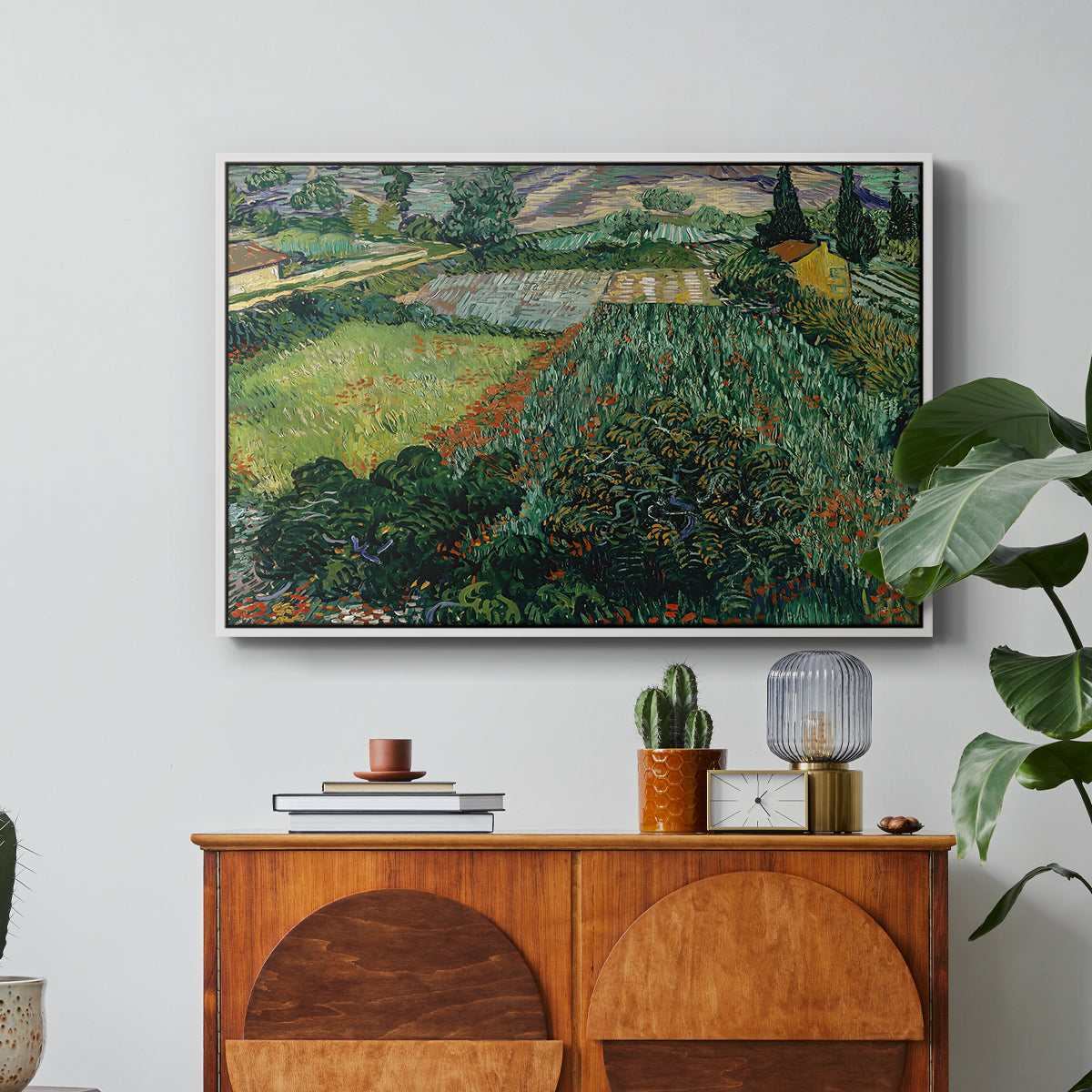 Field with Poppies, Saint-Rémy, 1889 - Floater Framed Canvas Print