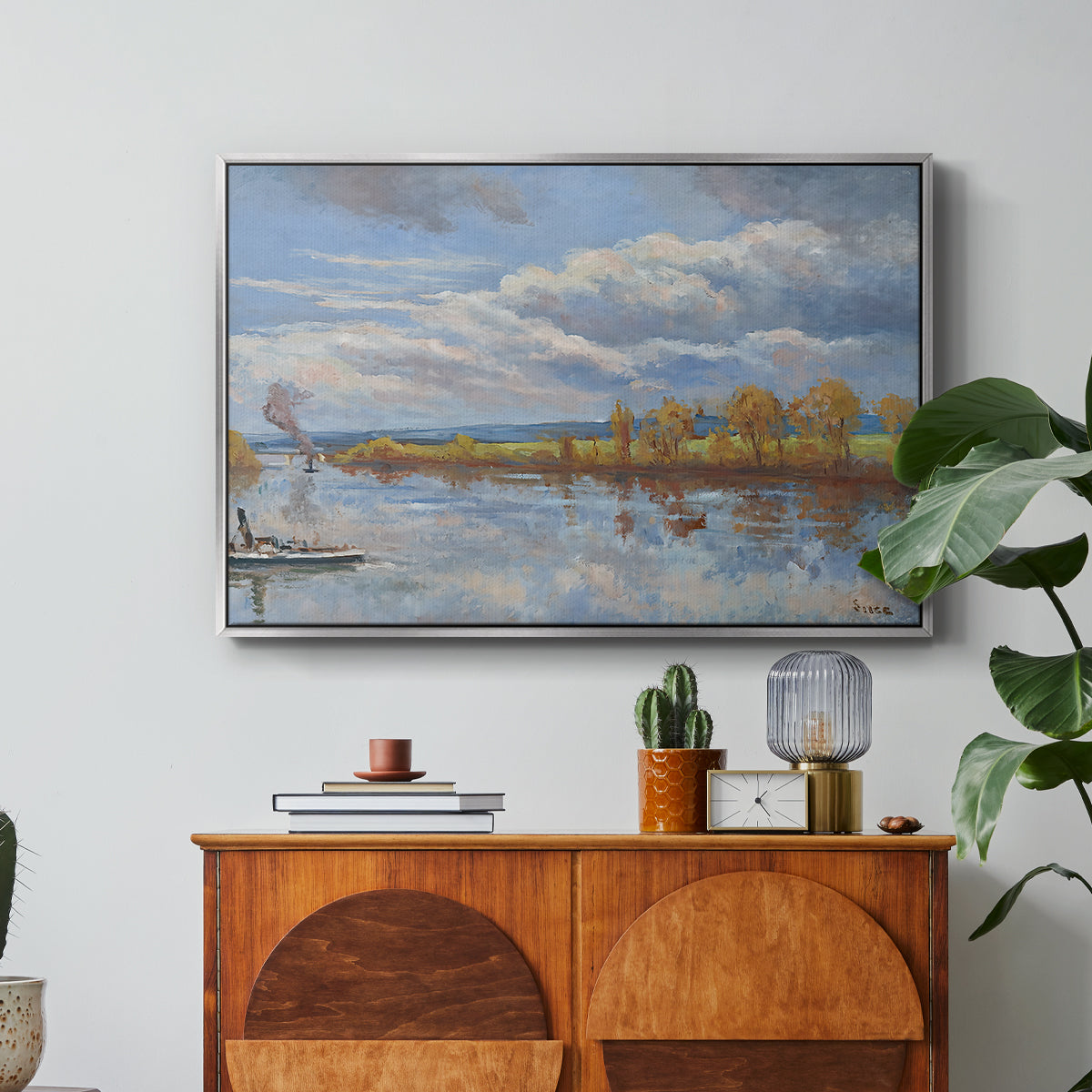 The Banks of the River Seine, 1893 - Floater Framed Canvas Print