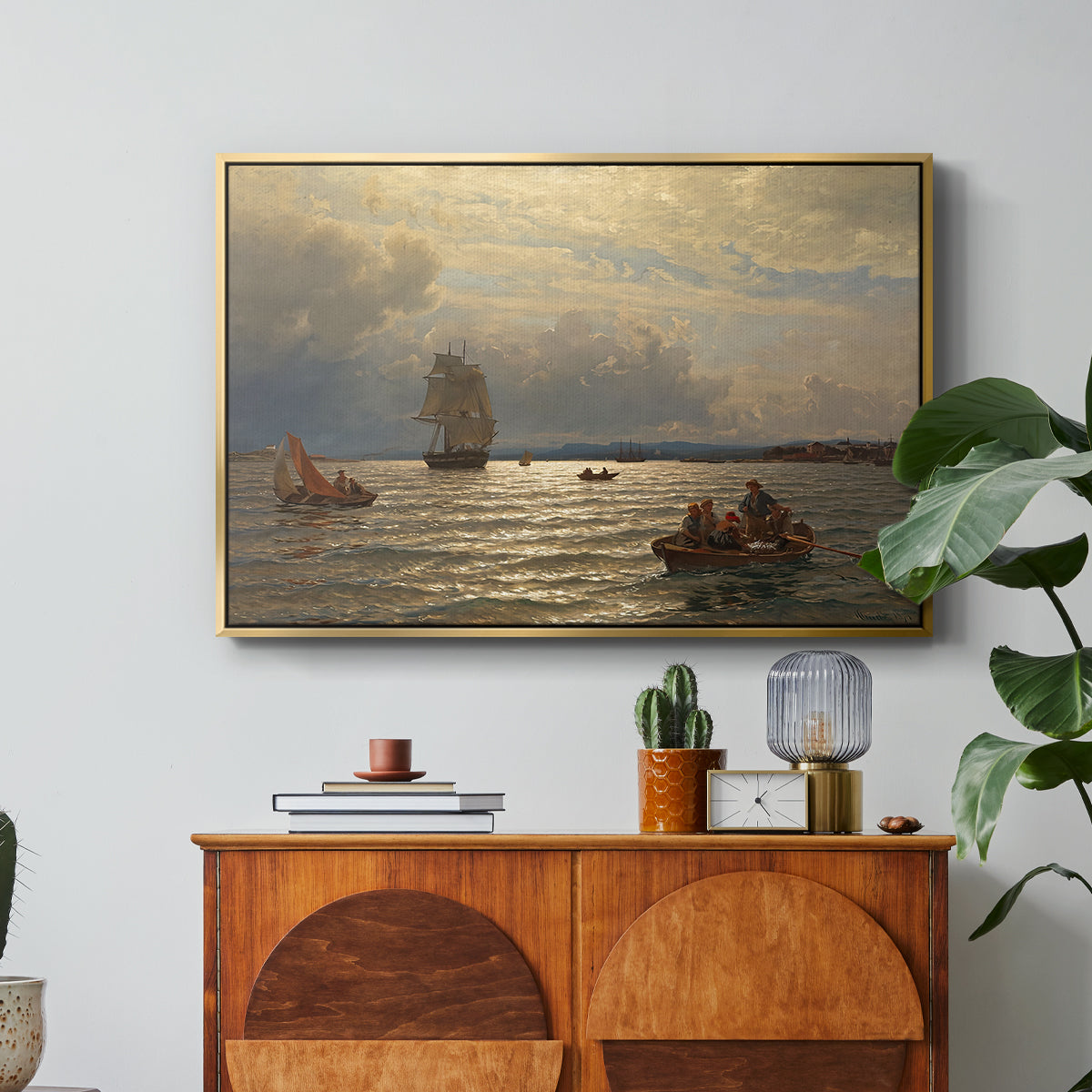 From the Inlet of Oslo, 1874 - Floater Framed Canvas Print