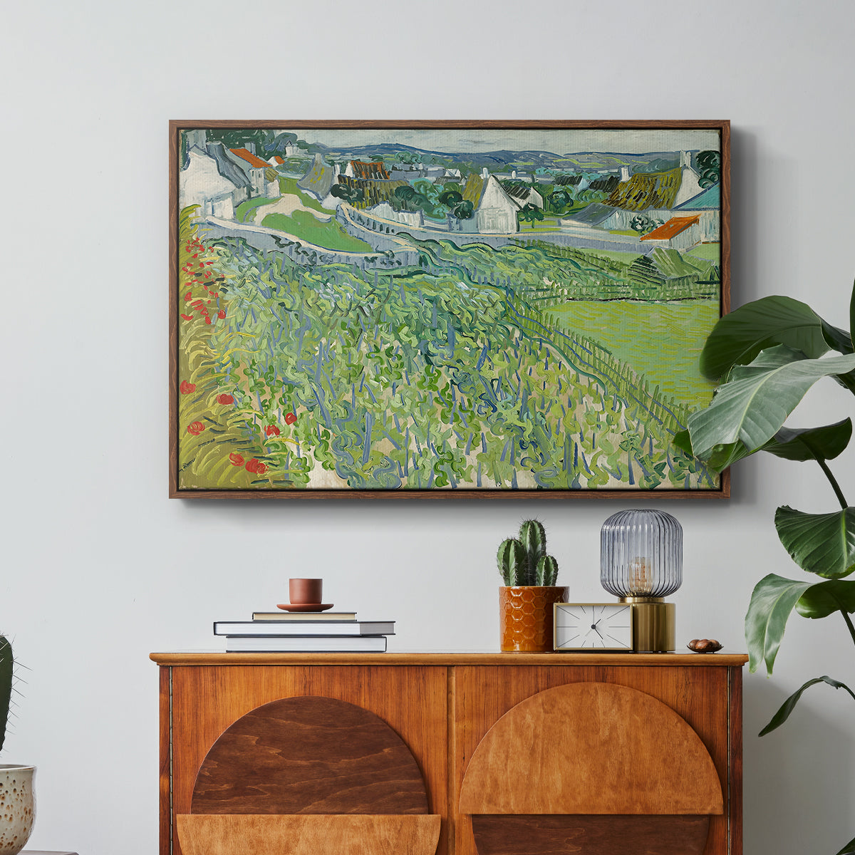 Vineyards at Auvers, 1890 - Floater Framed Canvas Print