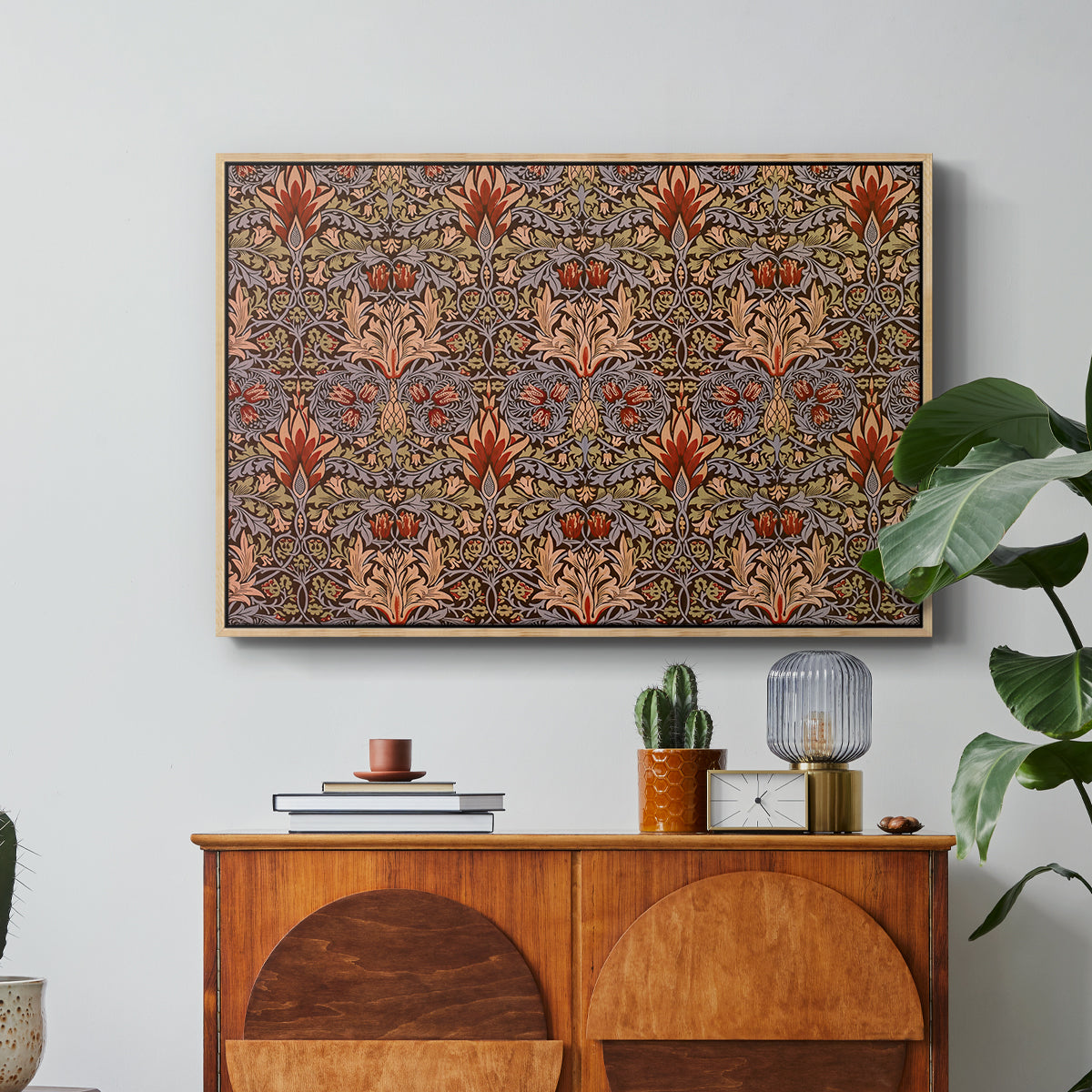 Snakeshead - Red/Cumin, c. 1876 - Floater Framed Canvas Print