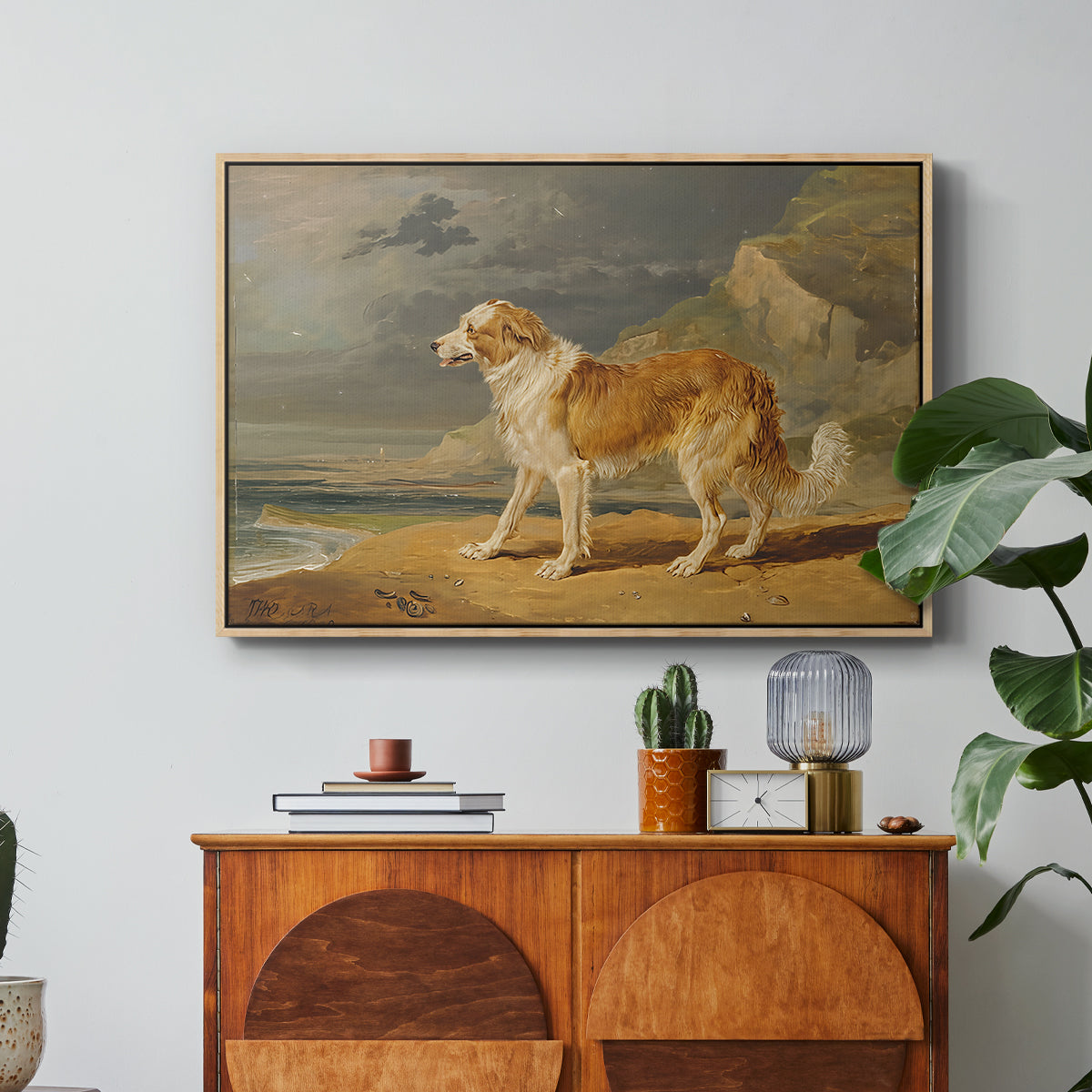 Rough-Coated Collie, 1809 - Floater Framed Canvas Print