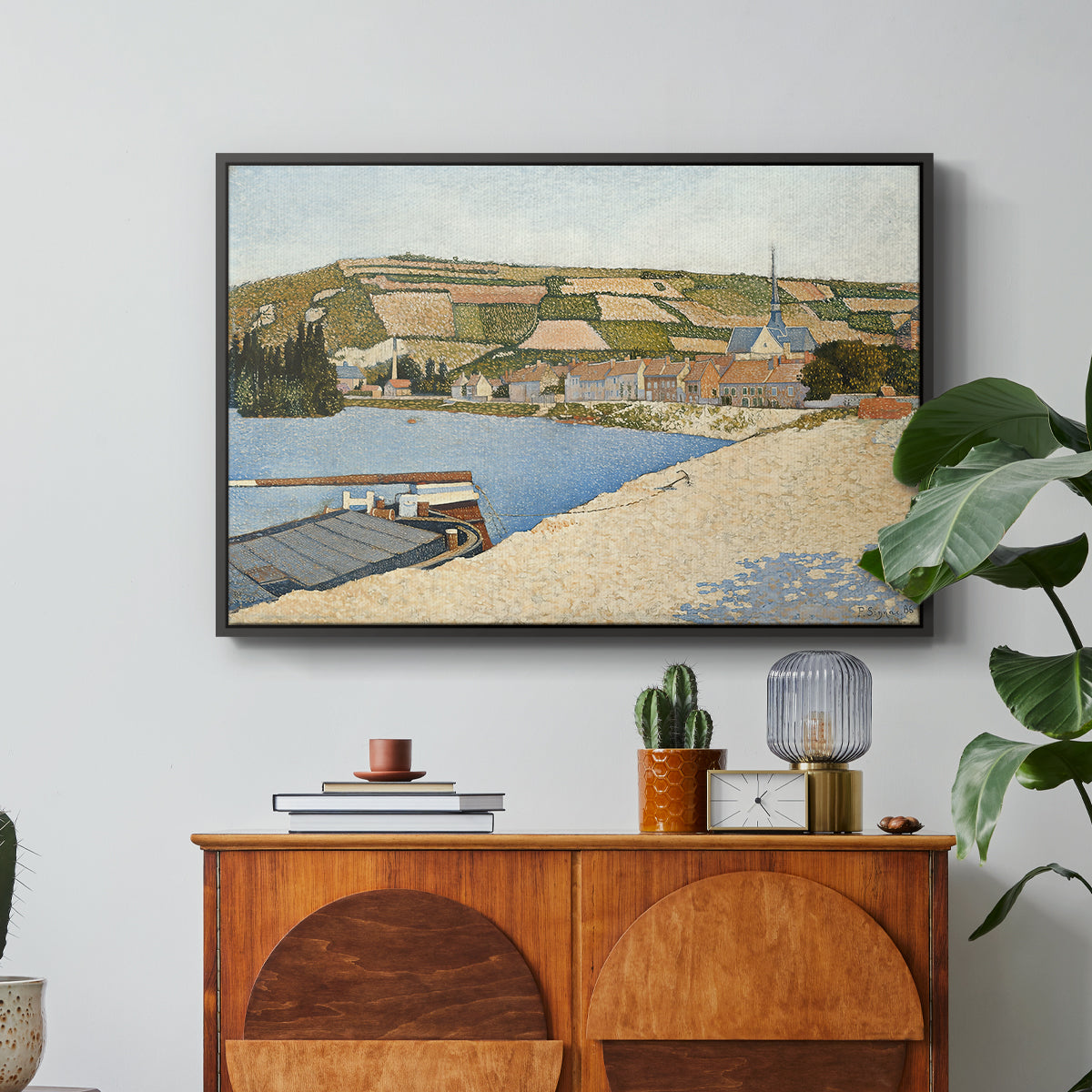 The Riverbank, Les Andelys, 1886 - Floater Framed Canvas Print