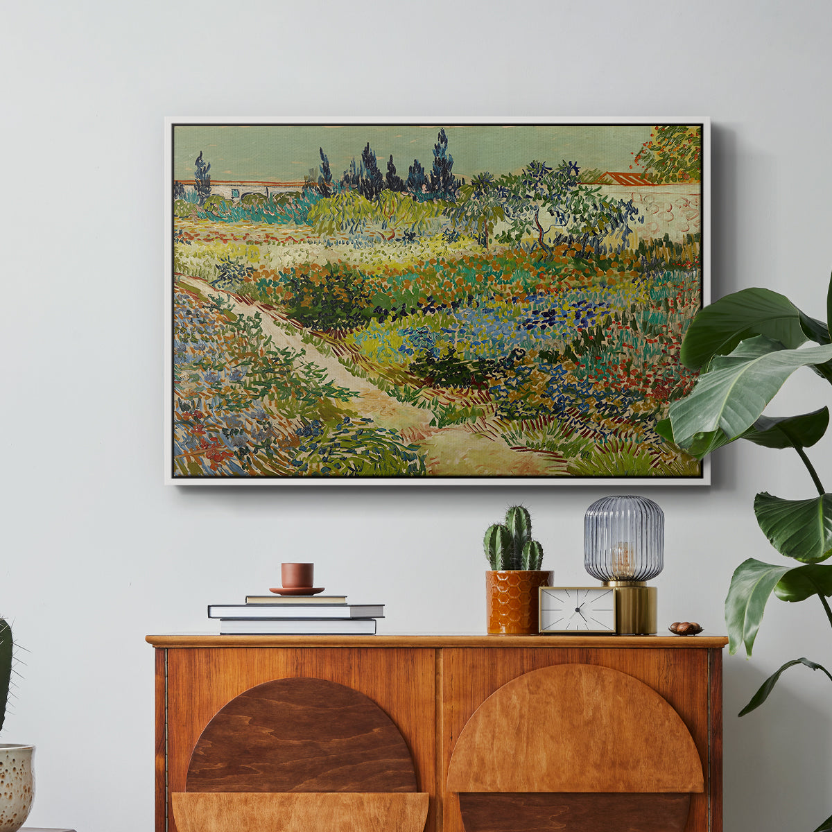 Garden at Arles, 1888 - Floater Framed Canvas Print