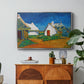 Three White Cottages at Saintes-Maries, 1888 - Floater Framed Canvas Print