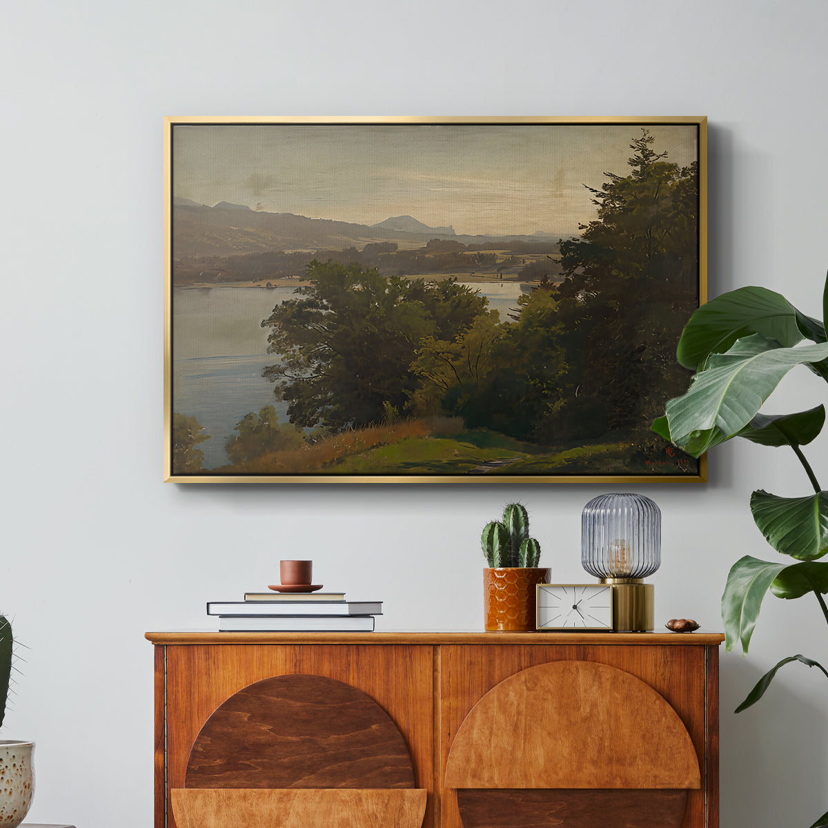 View of the Mondsee, 1870 - Floater Framed Canvas Print