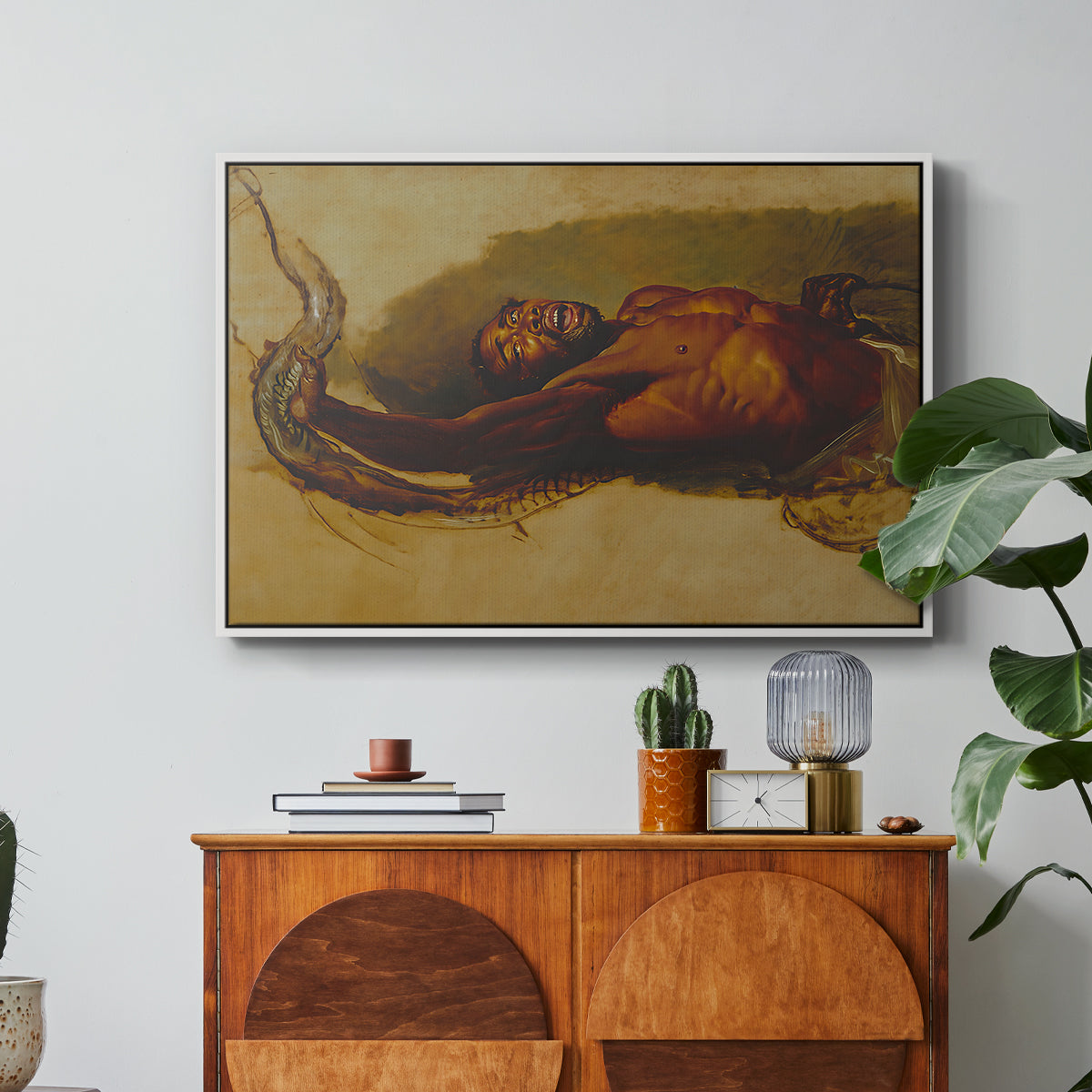 Man Struggling with a Boa Constrictor, c. 1803 - Floater Framed Canvas Print