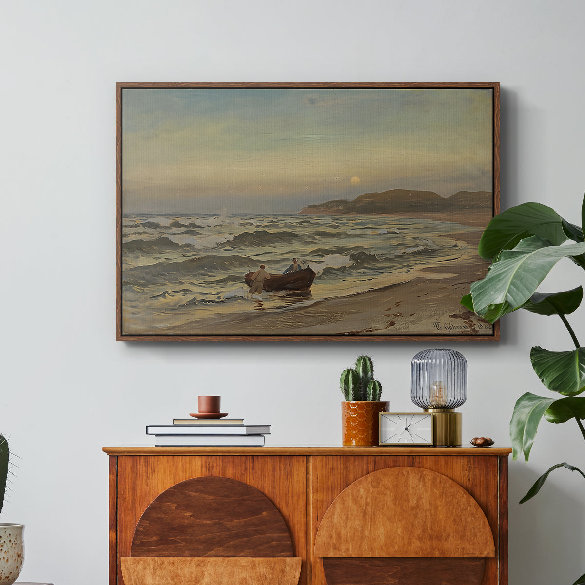 Storm at Rügen, 1882 - Floater Framed Canvas Print