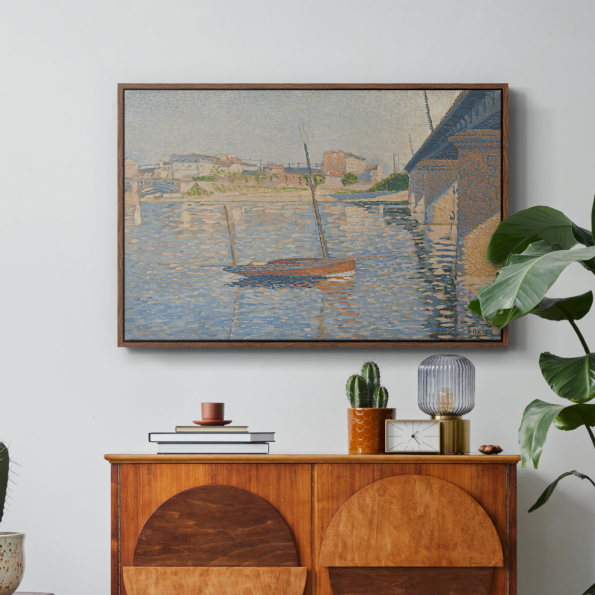 Le Clipper, Asnières, 1887 - Floater Framed Canvas Print