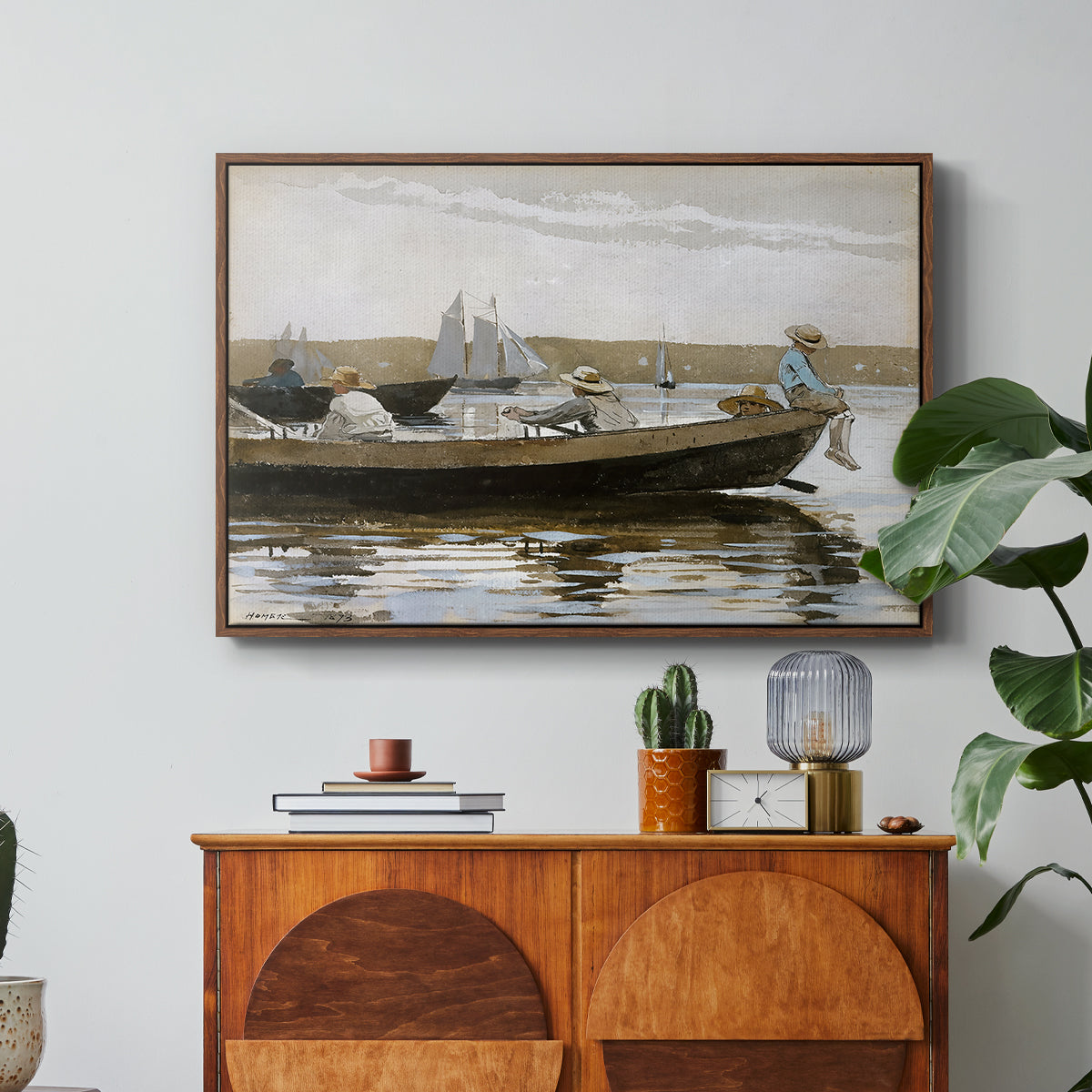 Boys in a Dory, 1873 - Floater Framed Canvas Print